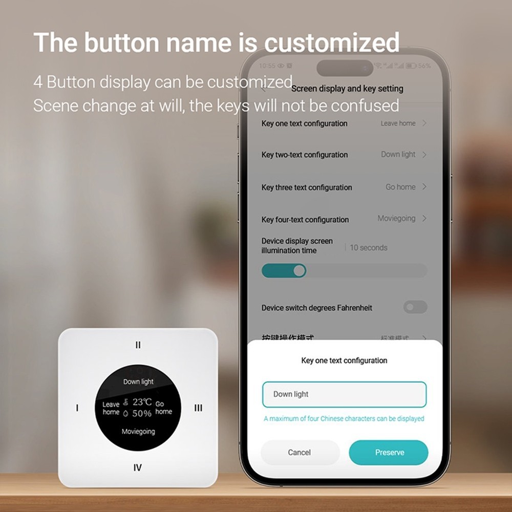 Smart Wireless Switch, Tone Selector Thermometer, Humidity 5568