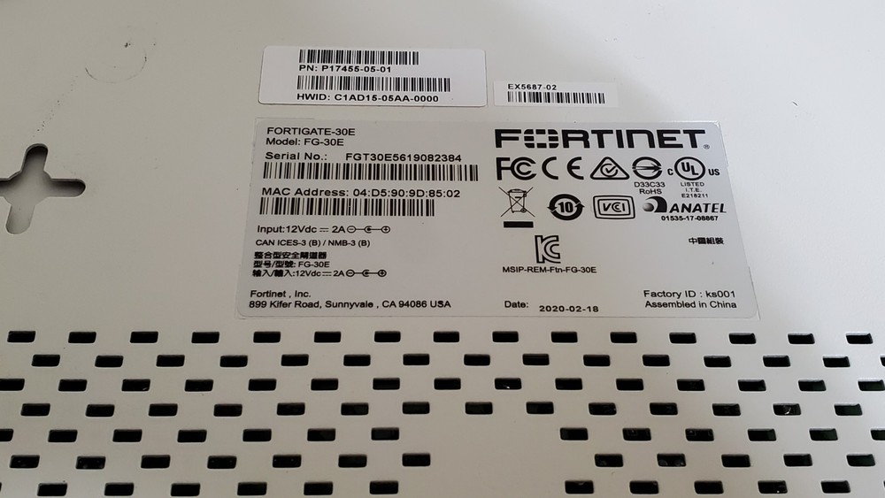 Fortinet FortiGate 30E FG-30E Network Security Firewall Appliance