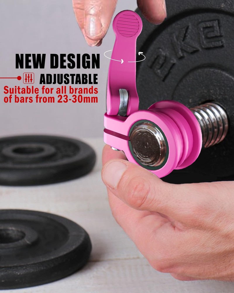 Adjustable Barbell Clips 1 & 2" | Quick Release Weight Locking Collars Pair"