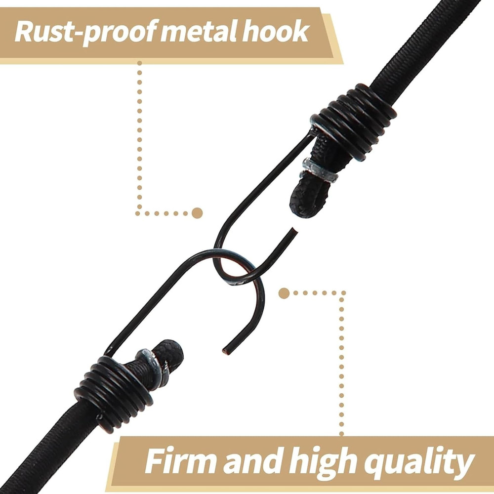 12 Pack Mini Bungee Cords with Hooks, 10 Inch Elastic Bungee Straps for Securing