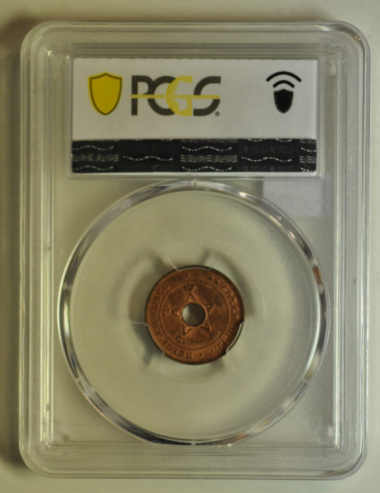 mw24735 Belgian Congo Centime 1919 PCGS MS64RB