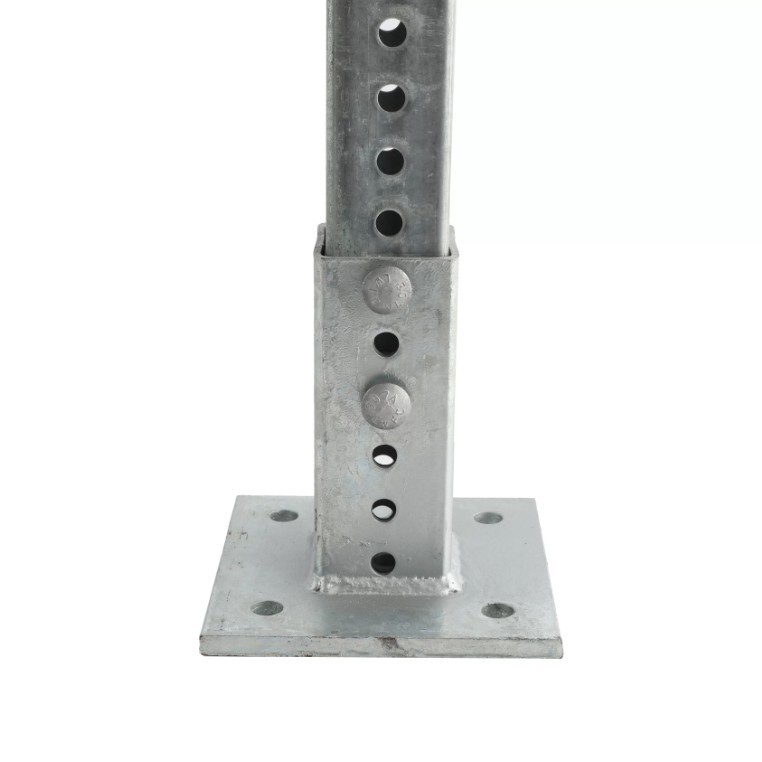 2" x 2" Square Sign Post Mounting Base (Galvanized Steel)