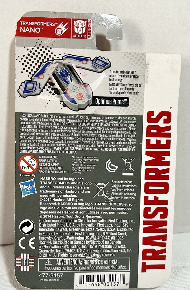 HEXBUG nano Micro Robotic Creatures Transformers Optimus Prime New Sealed 2014