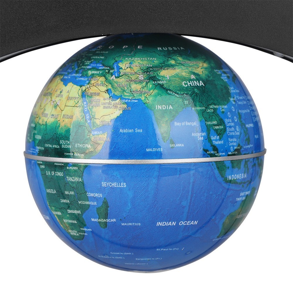 (Blue US Plug)Electronic Magnetic Levitation Floating Globe With LED Light