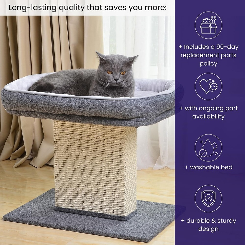 Catry Mellow 2-Level 19" Cat Tree with Large Washable Replaceable Bed, Big Si...