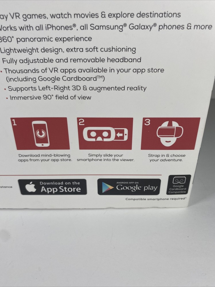 EVO NEXT VR Virtual Reality Headset Smartphone MI-VRH01-101 Android And iPhone