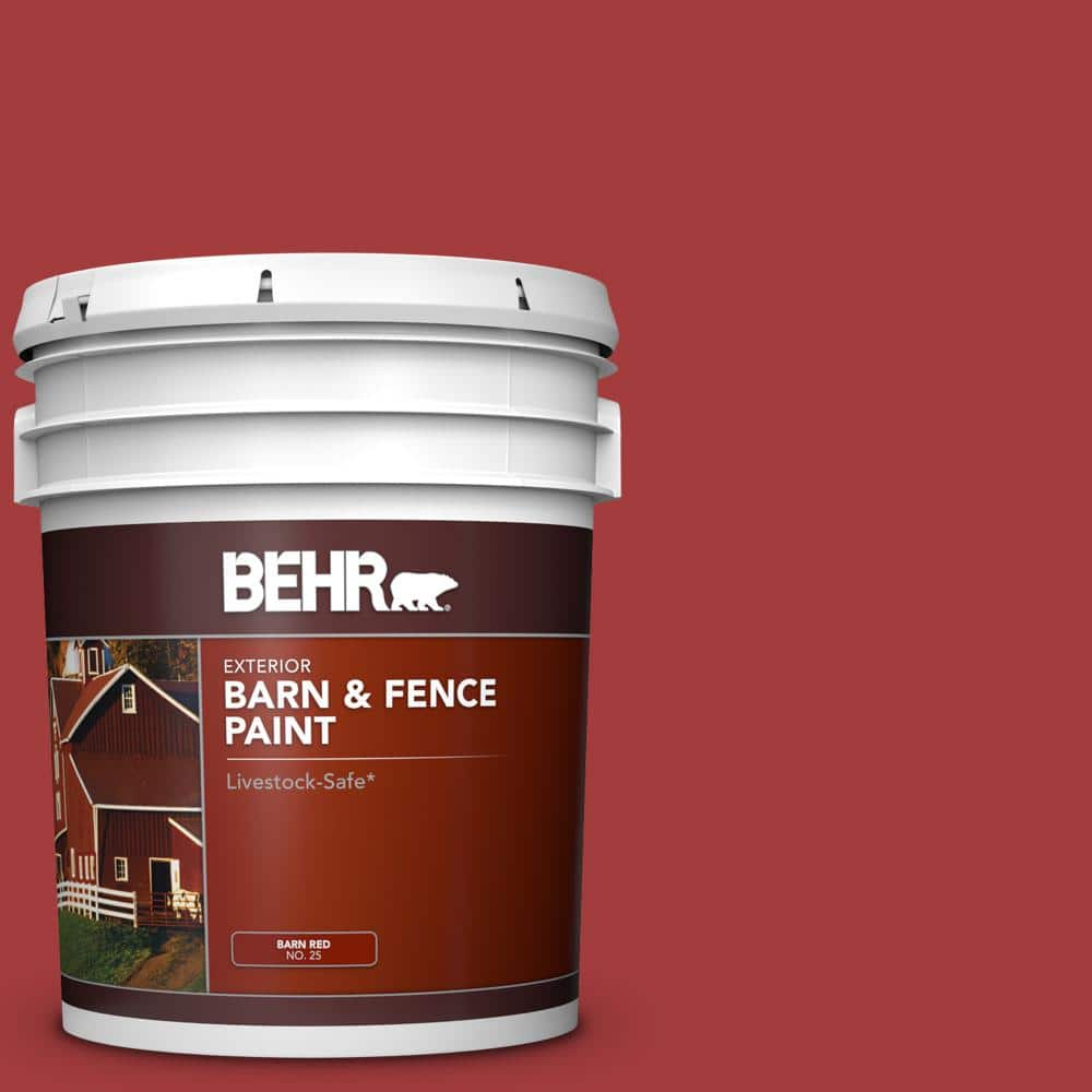 Fence Exterior Paint 5 Gallon Red Barn Livestock Safe Durable Oil Latex Adhesion