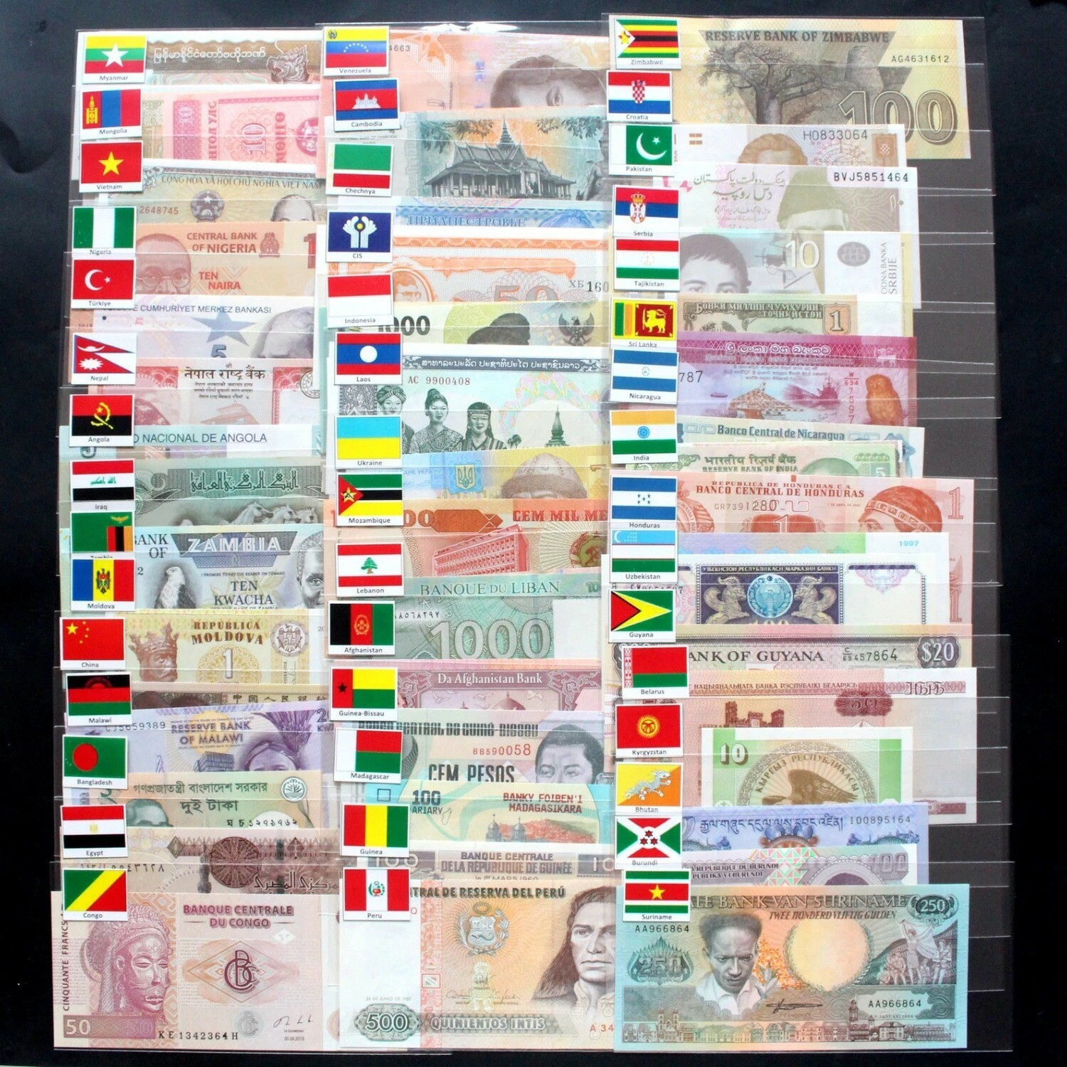 🔥100 Pcs of Different World Currency Foreign Banknote Lot UNCIRCULATED w/ BONUS