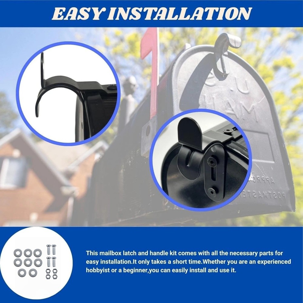 Mailbox Door Latch Replacement Handle Repair Kit with Mounting Hardware Set