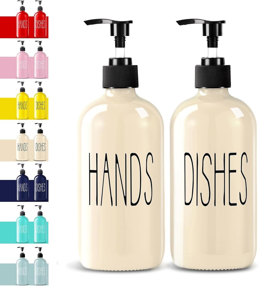 Glass Soap Dispenser Set 2 Pack,16 Oz