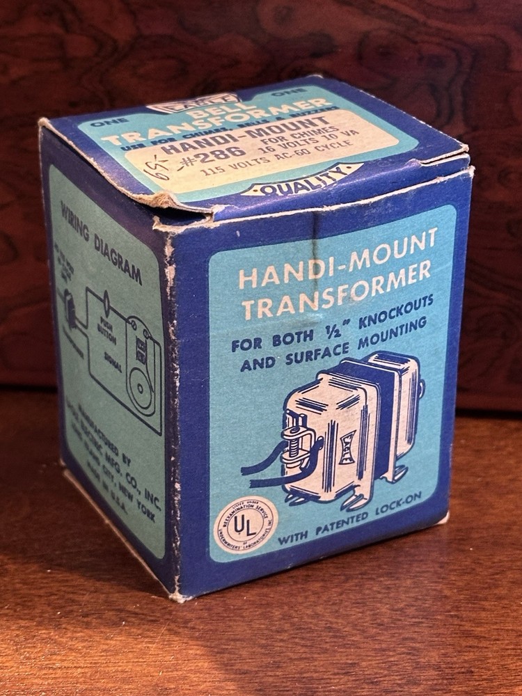 NOS - Eagle #286 Bell Transformer Handi-Mount 16V - 115V - Chime Surface Mount