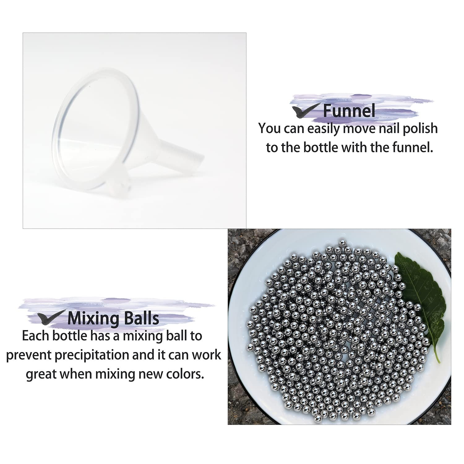 6PCS Empty Nail Polish Bottles with Funnel, Empty Fingernail Polish Bottles G...