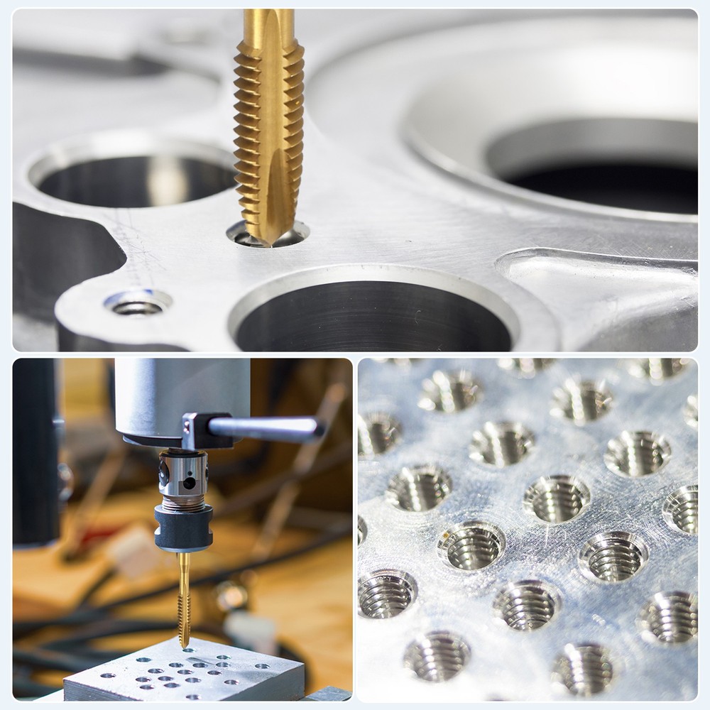 Spiral Point Threading Tap M16 x 2 Thread Titanium Coated HSS 2pcs