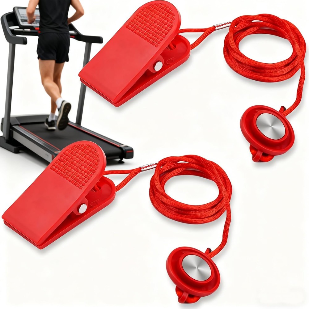 2pcs Universal Treadmill Magnet Safety Key Replacement Switch Round with red