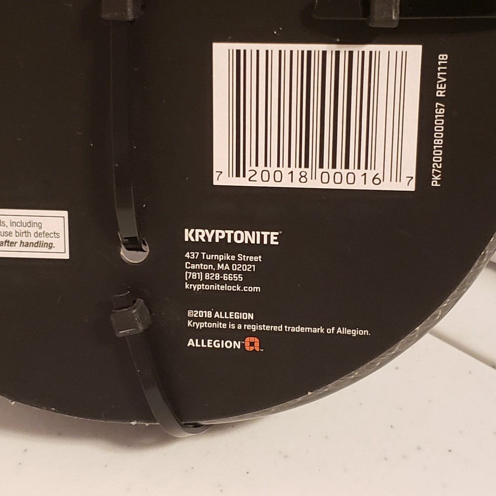 Kryptonite CABLE LOCK 6'x12mm Key New