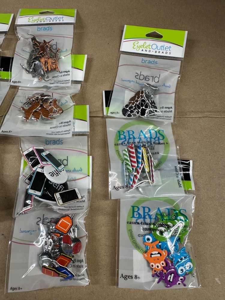 16 Eyelet Outlet decorative & solid brad packages bundle lot