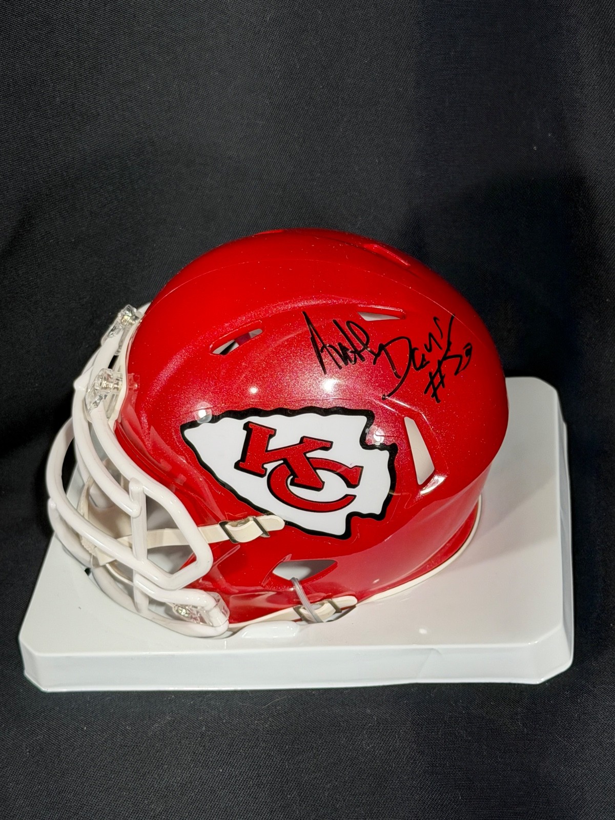 Chiefs Mini Helmet in Case signed by Anthony Davis
