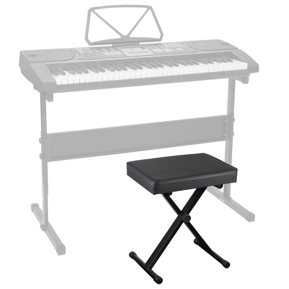 Keyboard Bench X-Style Piano Bench Adjustable Height Comfortable Padded Seats