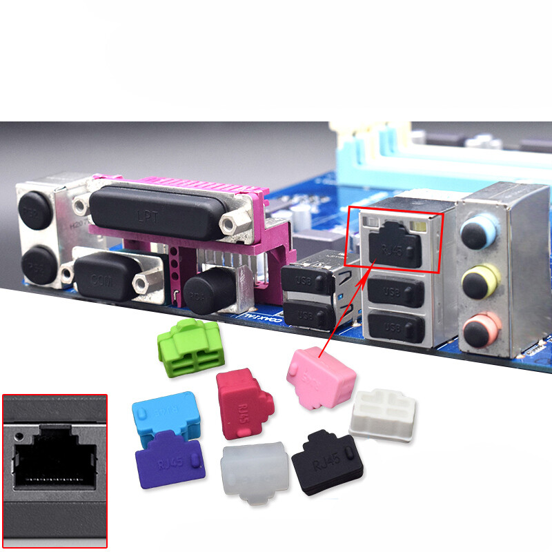RJ45 Dust Plug Anti Dust Cover Cap Silicone Protector Computer Router Universal