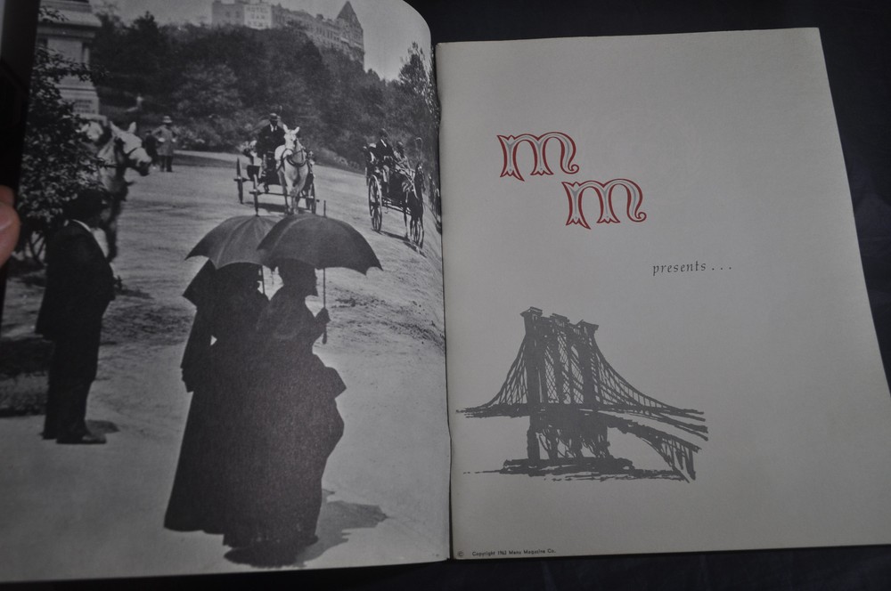 1962 *FIRST* Menu Manhattan Magazine *MAXIMS*