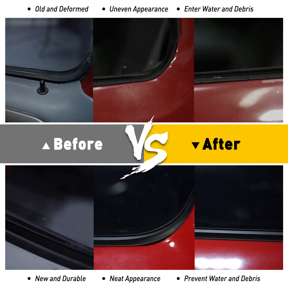 Inner & Outer Window Sweep Felts Seals Weatherstrip 4 Pc Kit Set for Ford Truck