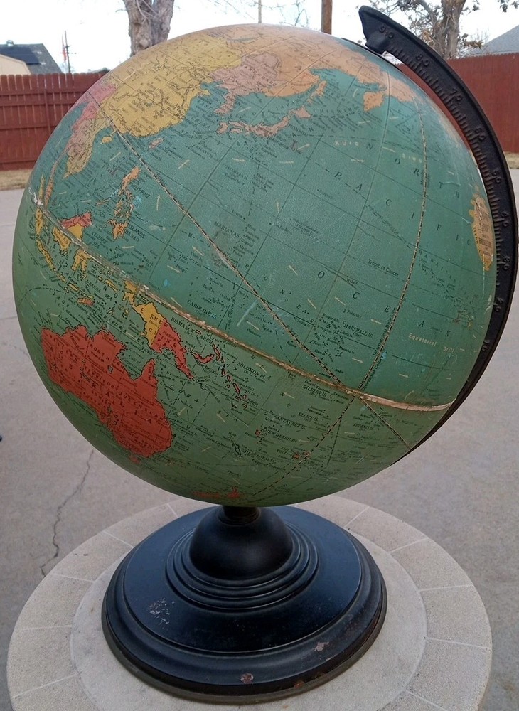 1930-1934 12" Replogle Standard Globe (Manchukuo) Deco