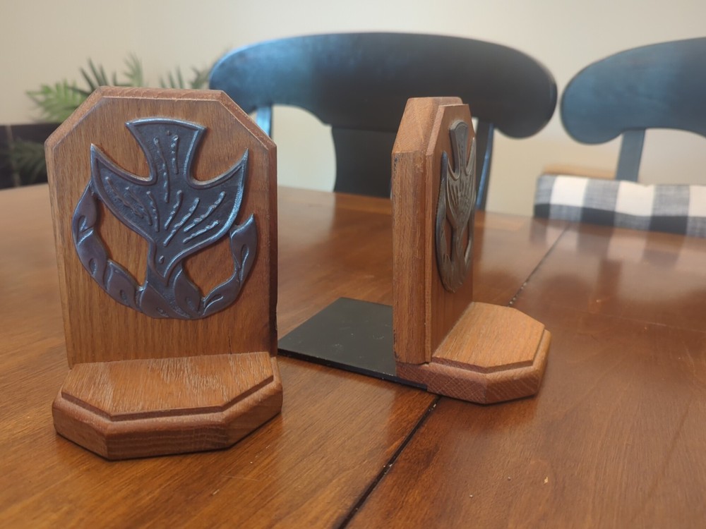 Vintage Handmade Peace Dove Bookends