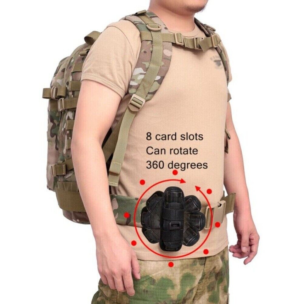 Tactical Flashlight Holder Molle Pouches 360° Rotatable Flashlight Case Pocket