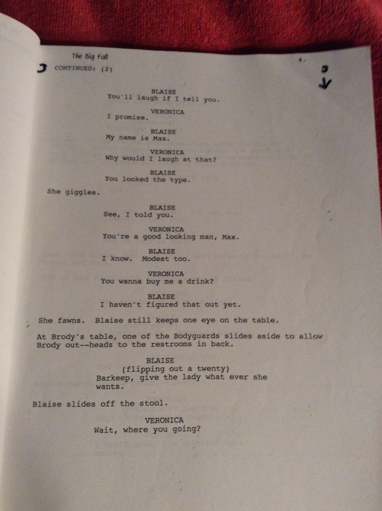 ORIGINAL SCRIPT THE BIG FALL C. THOMAS HOWELL KATHY GRIFFIN WILLIAM APPLEGATE JR