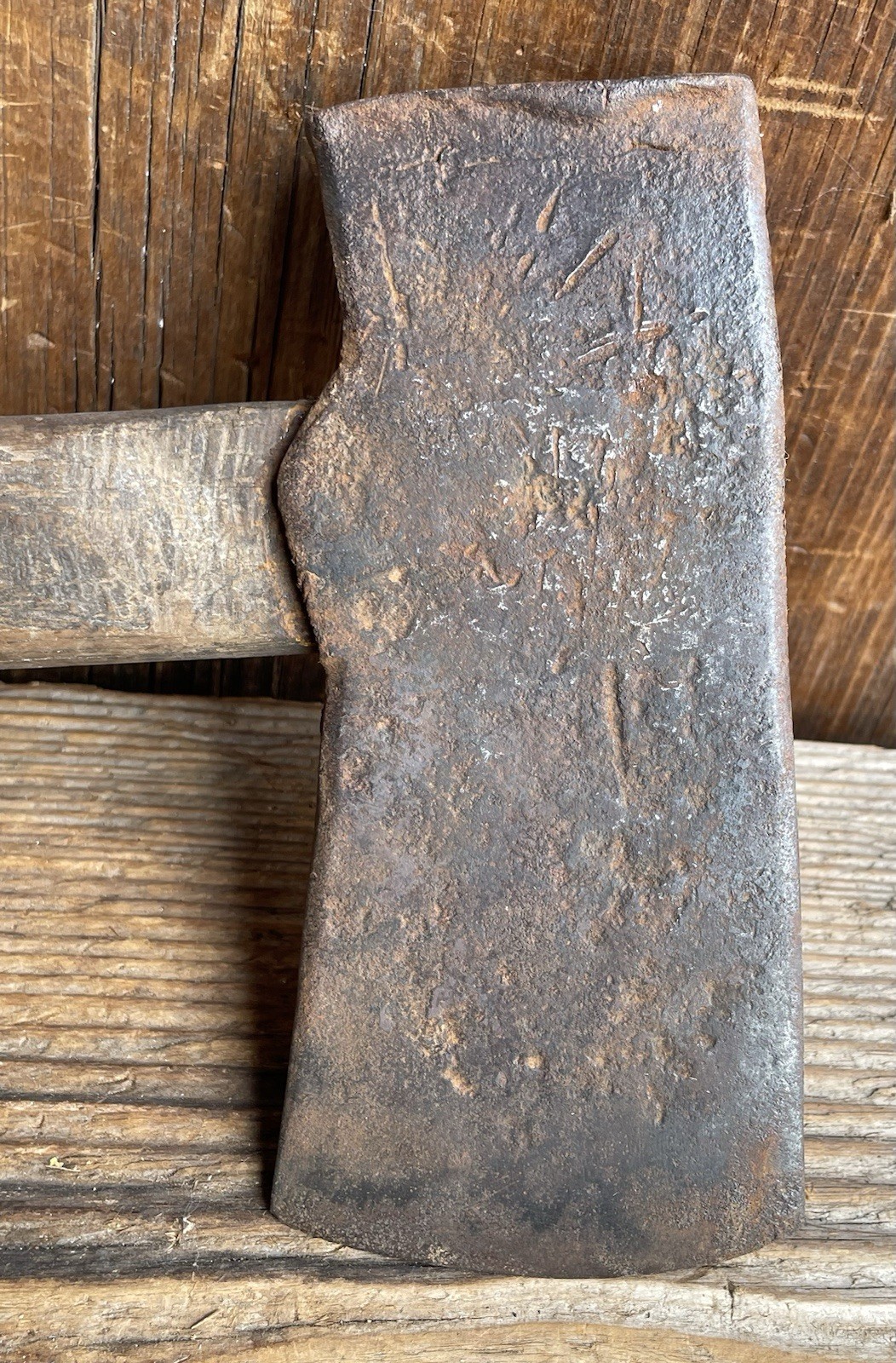 Revolutionary War 18th Century ~ Forged Iron Belt Hatchet Axe ~ Orig Handle