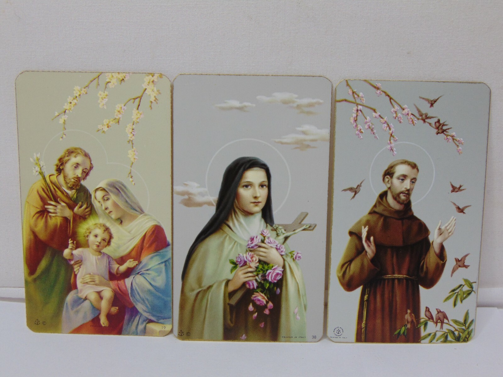 VINTAGE PRAYER HOLY CARDS LOT OF 10 FRATELLI BONELLA ITALY 400 SERIES MIXED GOLD