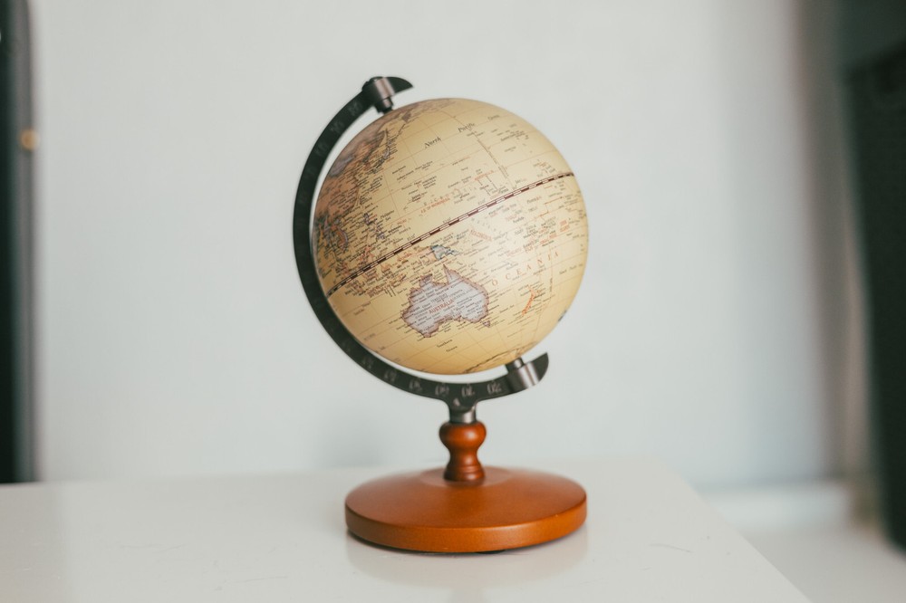 Decorative 9" Globe with Wood Base