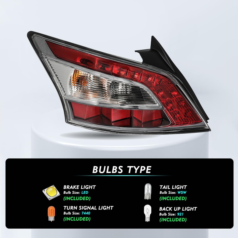Tail Light Assembly for 2012-2014 Maxima Left Driver Side Taillight Brake Light