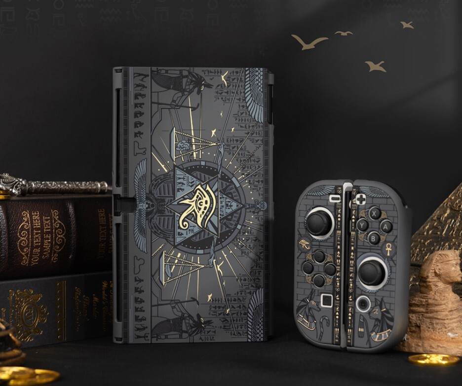 GeekShare Nintendo Switch OLED Protective Case Black PC Hard Shell Black Cover