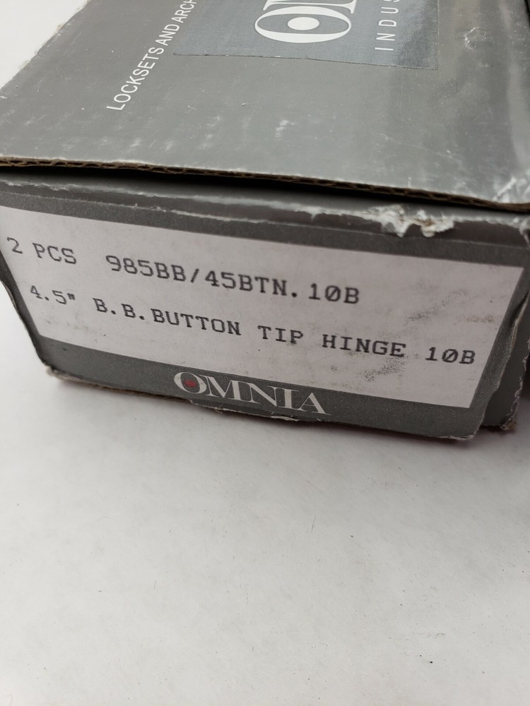 2 pack Omnia Button Tip Hinge Ball Bearing 4.5" x 4.5" 985BB-4BTN-10b - 4 pieces
