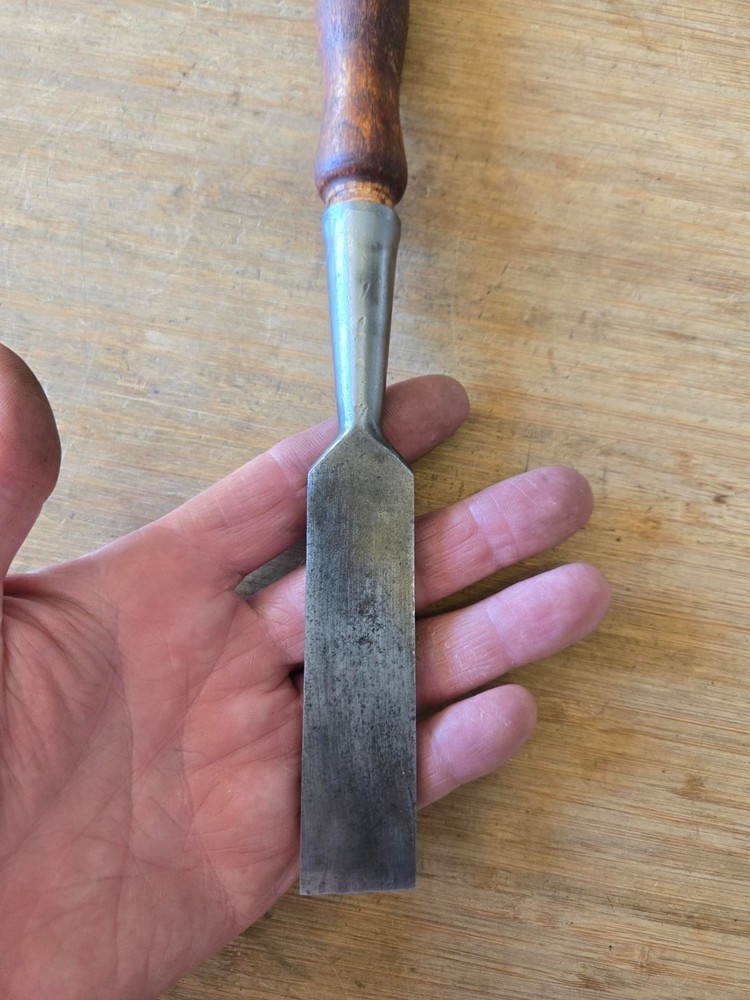 Antique James Swan 1" Wood Chisel beveled Edge Socket Butt Chisel
