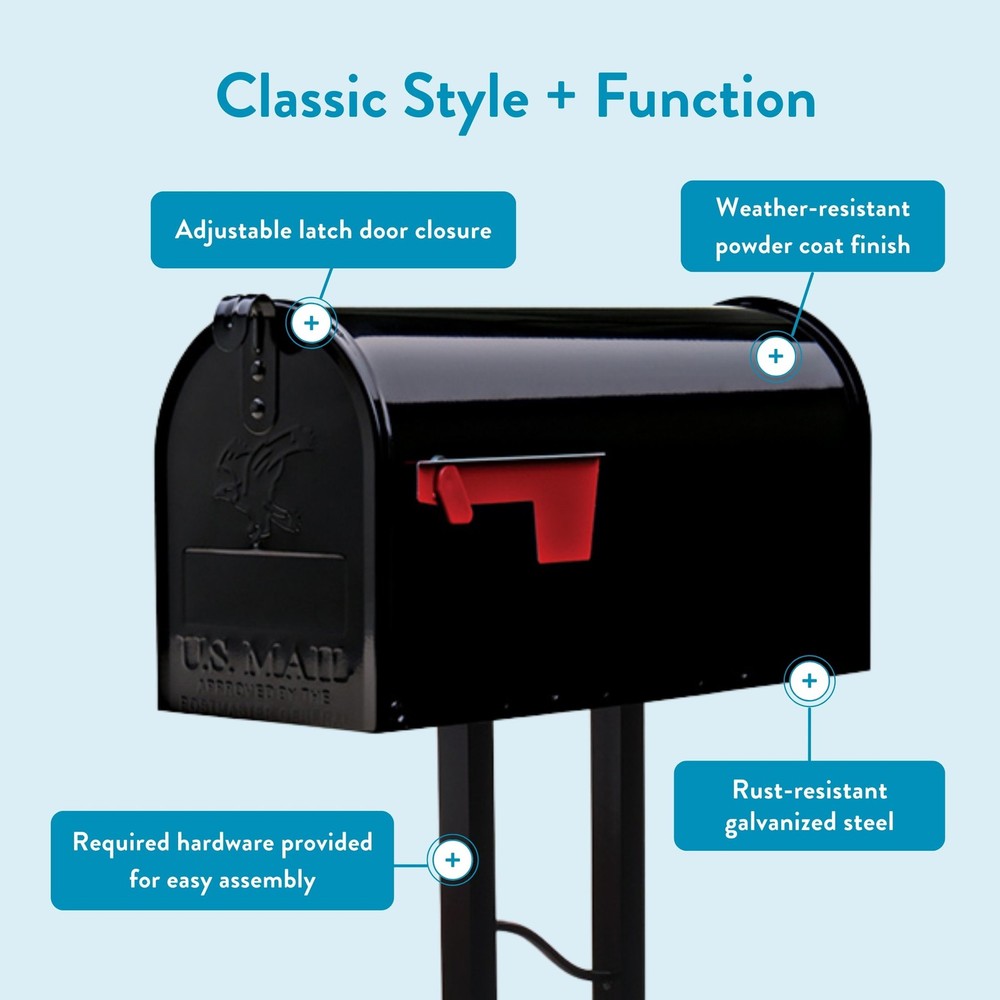 Architectural Mailboxes Mailbox to Go Galvanized Steel Mailbox and Post Kit, ...