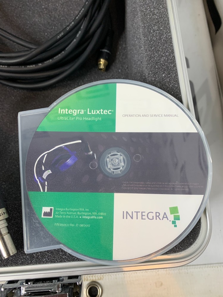 Integra Luxtec Ultralite Pro Headlight Headlamp Fiberoptic Cable Camera for MLX