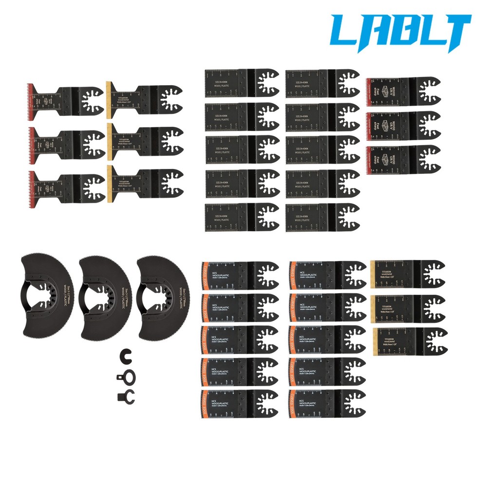 LABLT 35PCS Multitool Blades Titanium Oscillating Tool Quick Saw Blades