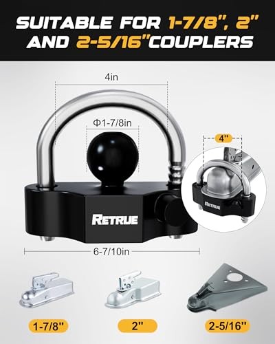 Keyed Alike Heavy Duty Coupler Lock Set Basic Heavy-Duty Lock Set Black