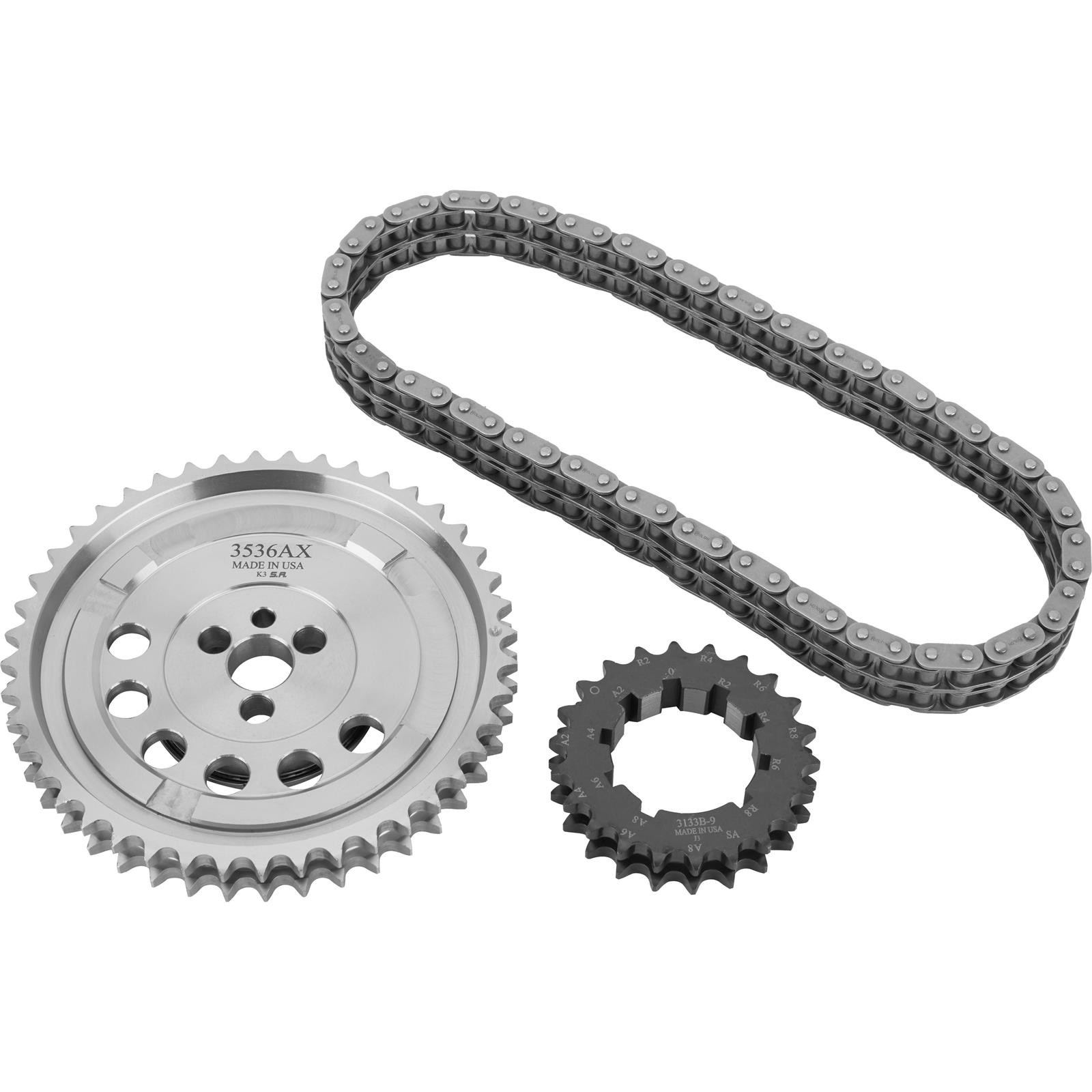 LS Double Roller Billet Timing Set, 3 Bolt, 4 Sensors