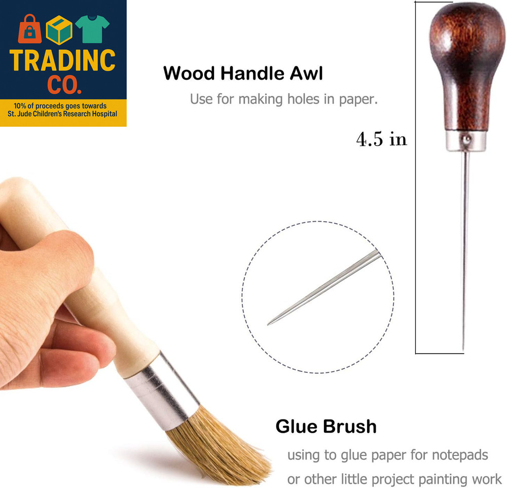 Bookbinding Kit - Bookbinding Supplies, Hand Book Binding Starter Tools Set wit