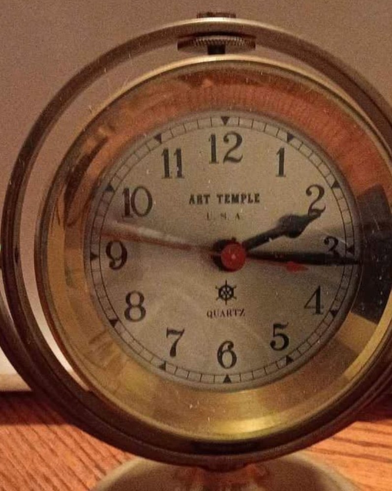 Vintage Solid Brass Art Temple Nautical Clock