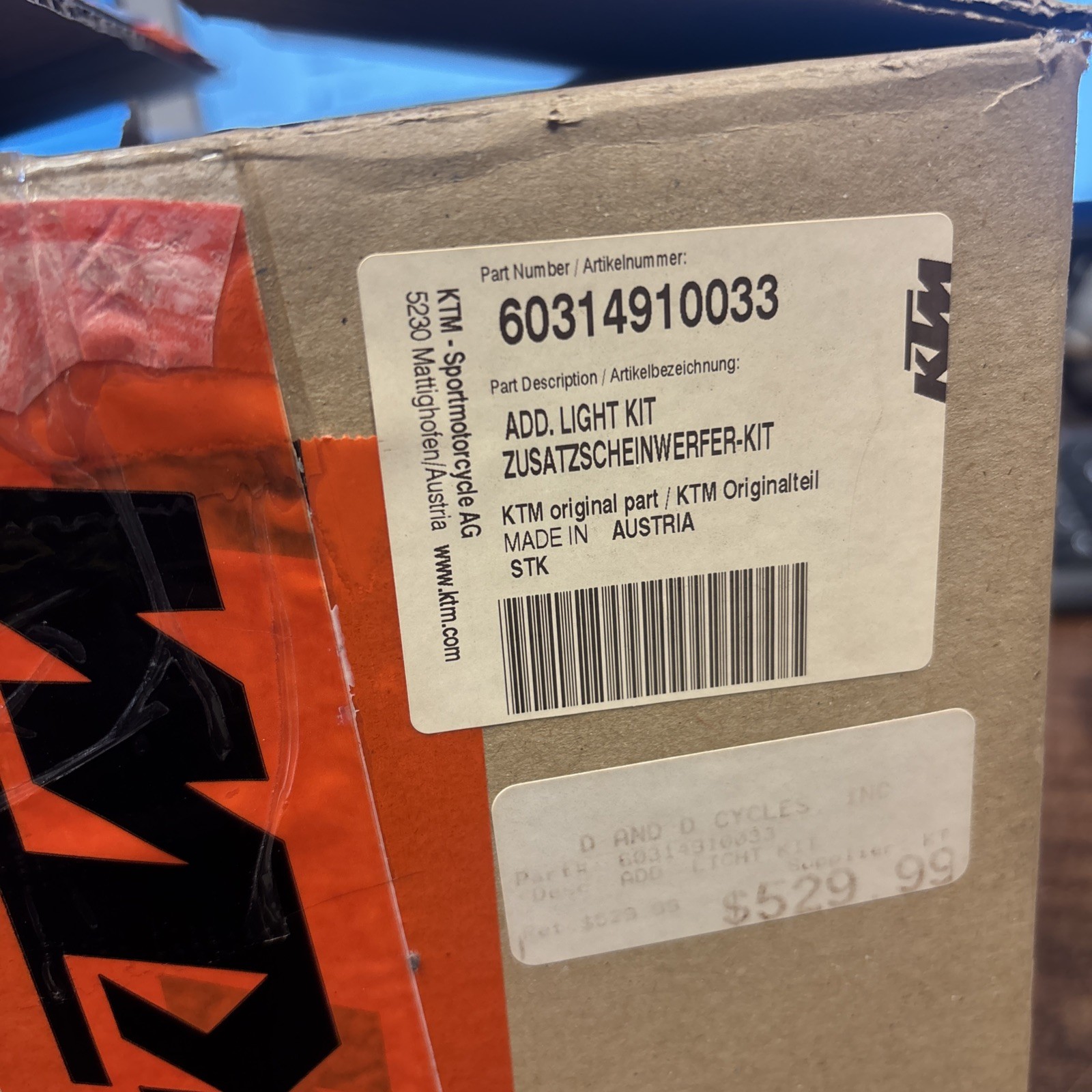 KTM Adventure 990 1090 1190 OEM 60314910033 Adv Light Kit Auxiliary New