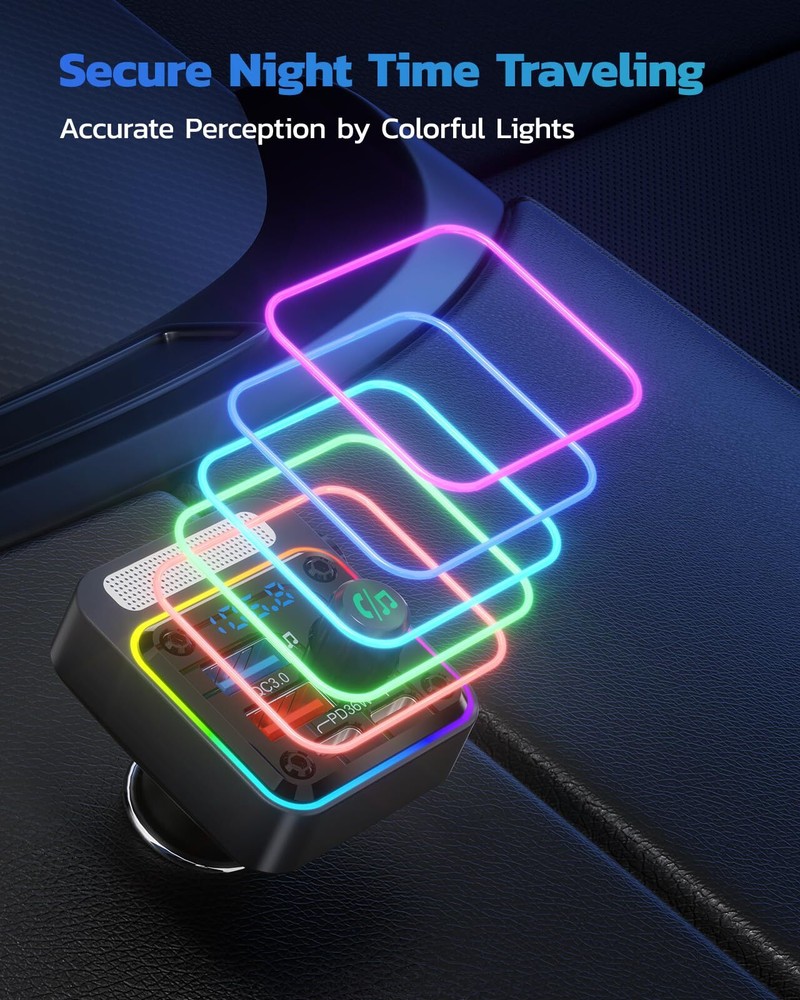 Cargador De Carro Para Celulares Con Blutu Bluetooth Musica Radio FM Llamadas