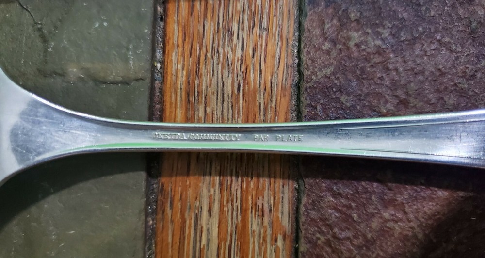 ✅ONEIDA PAR PLATE ANTIQUE c1917 VERNON/ ASHLEY SILVERPLATE MEAT 🥩 SERVING FORK