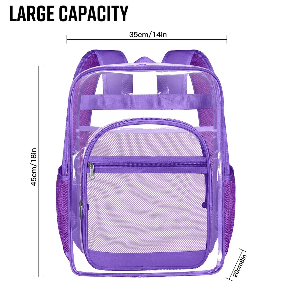 Clear BackpackSturdy Shape Heavy Duty Large Clear Backpack for Stadium Work T...
