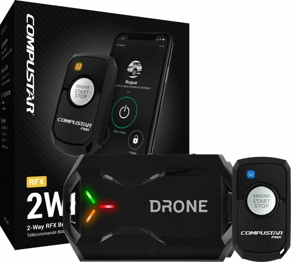 Compustar RFX2WR3FM 2-Way RFX Rf Kit Bundle W/Drone LTE Module 3000 Ft 2 Remotes