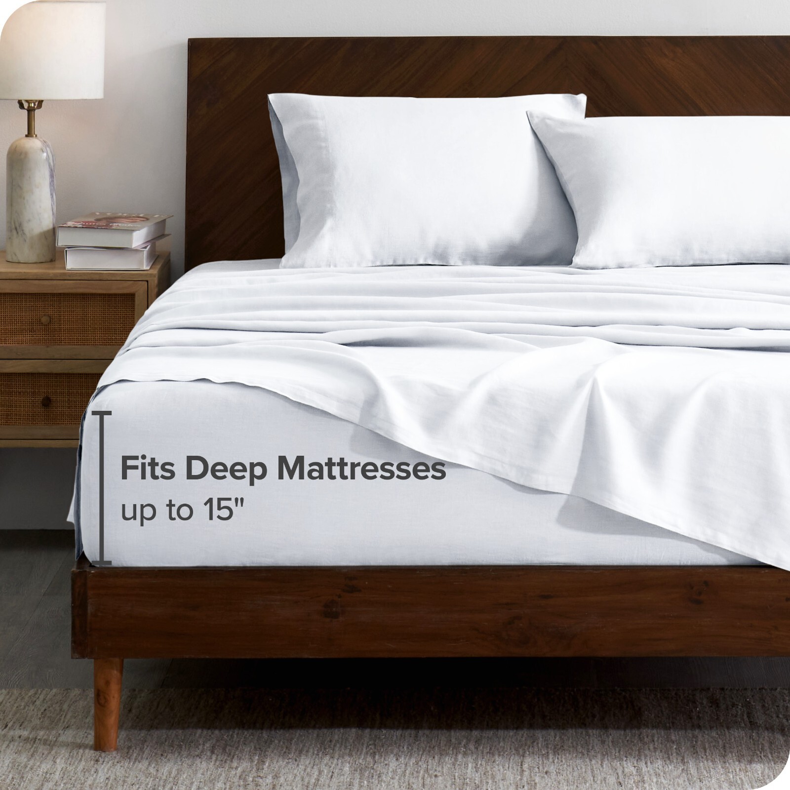 Luxury 100% Linen Sheet Set - Deep Pockets - Easy Fit - by Bare Home