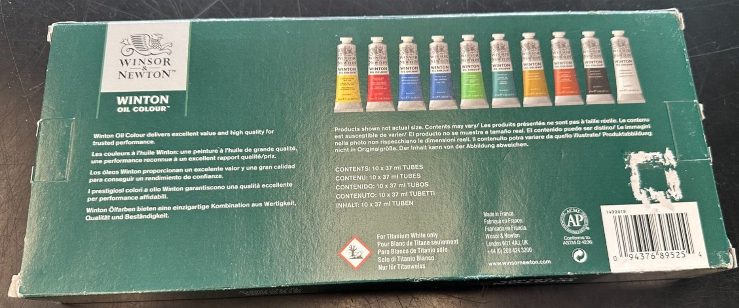 WINSOR & NEWTON OIL COLOUR 10 X 37 ML 1.25 US FL OZ